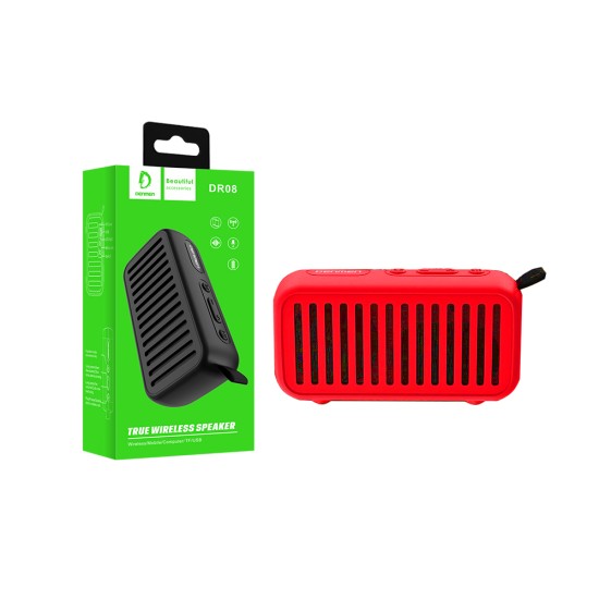 DENMEN BLUETOOTH SPEAKER DR08 TF/MOBILE/COMPUTER/USB 3W RED